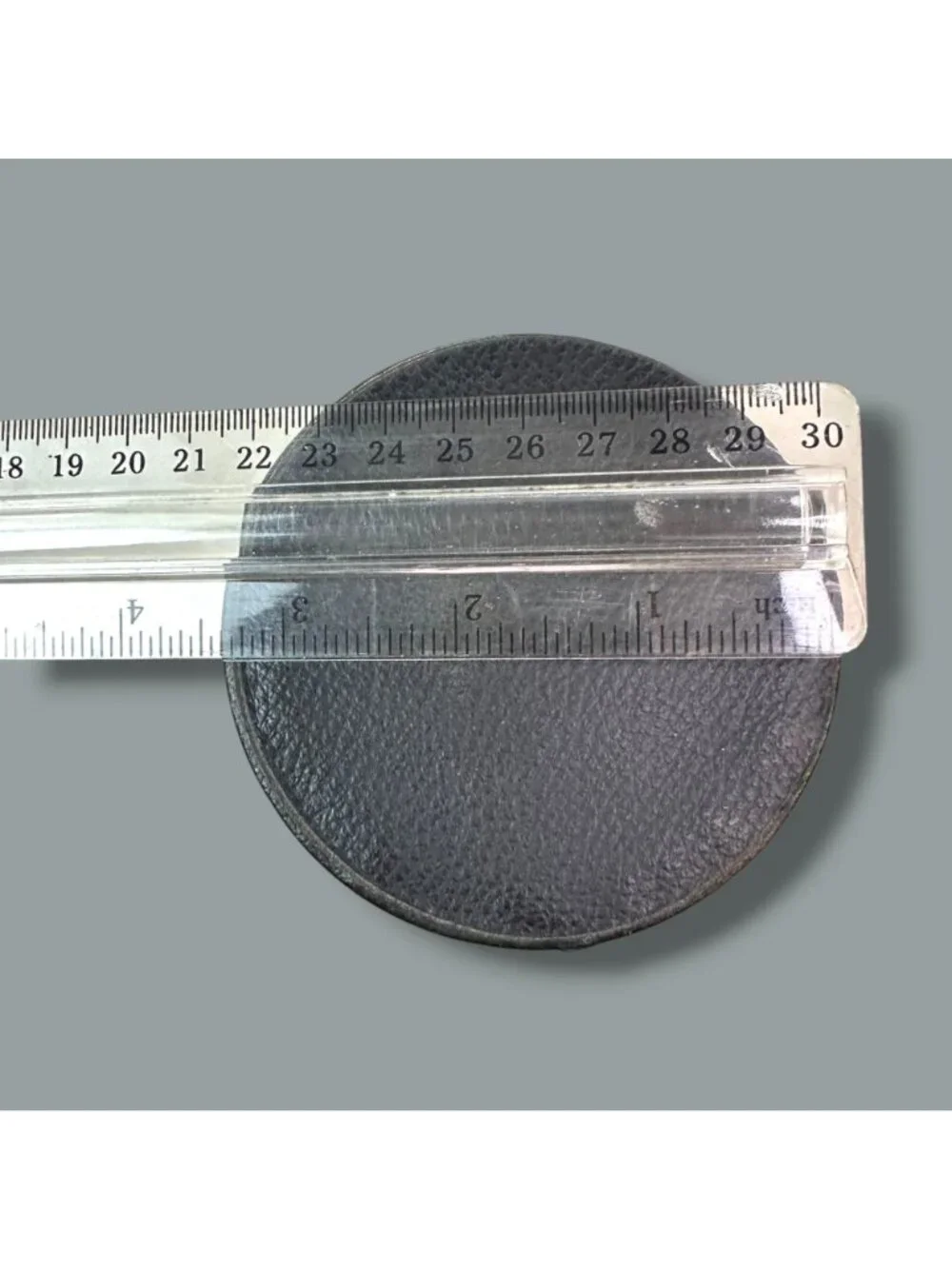 Black Leatherette Vintage Lens Case With Metal Accents & Snap Closure - 6